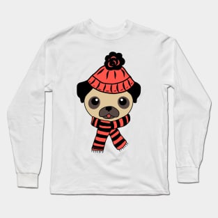 Winter Pug Long Sleeve T-Shirt